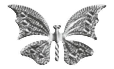 Элемент декоративный штампованный, бабочка 14.305.38-Т