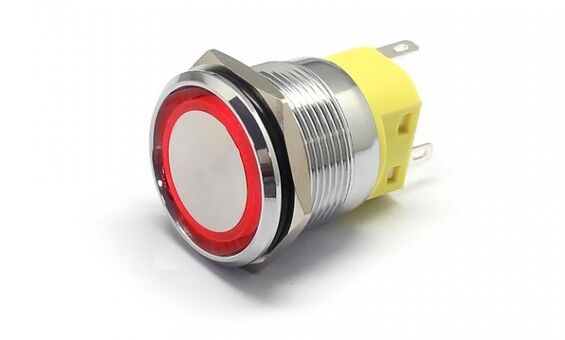22 мм с плоской головкой контактный выключатель, вогнутый металлический кнопочный выключатель света