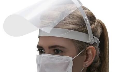 Экран-щиток защитный для лица прозрачный медицинский, маска продавца пластиковая